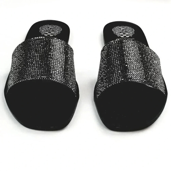 Vince Camuto Women's Jaquell Black Smoke Rhinestone Embossed Jelly Sandal Slide - Picture 7 of 12